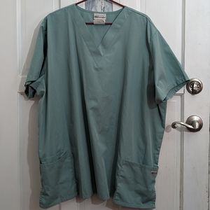 Sage Green Short Sleeve Scrub Top